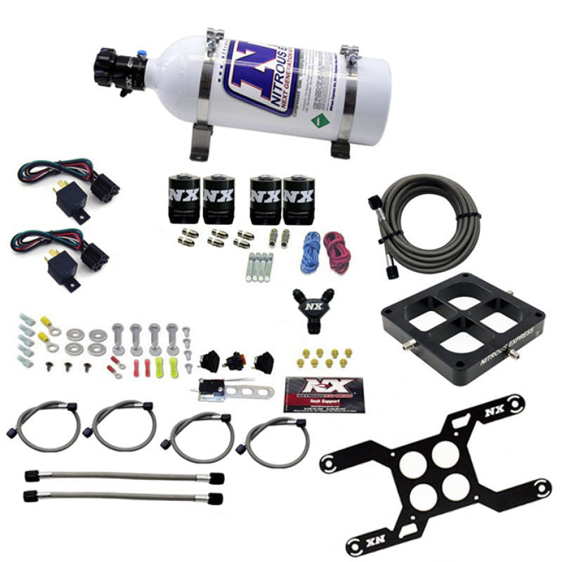 Nitrous Express Dominator Dual Stage Billet Crossbar Nitrous Kit (50-300 & 100-500HP) w/5lb Bottle Nitrous Systems Nitrous Express