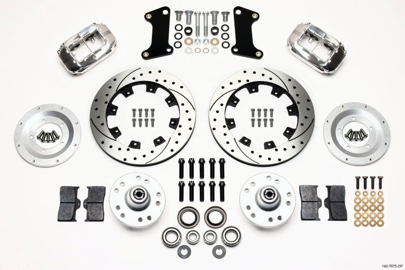 Wilwood Forged Dynalite Front Kit 12.19in Drilled Polished 67-69 Camaro 64-72 Nova Chevelle Big Brake Kits Wilwood