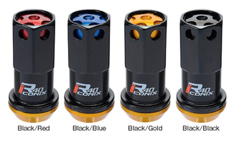 Project Kics 12X1.25 Black R40 Lug Nut - Single Lug Nuts Project Kics