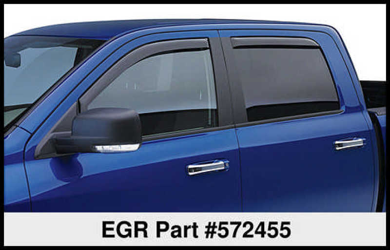 EGR 02-08 Dodge F/S Pickup Quad Cab In-Channel Window Visors - Set of 4 - Matte Wind Deflectors EGR