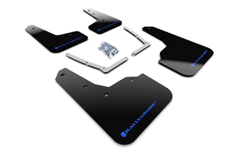 Rally Armor 16-21 Honda Civic Si Black UR Mud Flap w/Blue Logo Mud Flaps Rally Armor