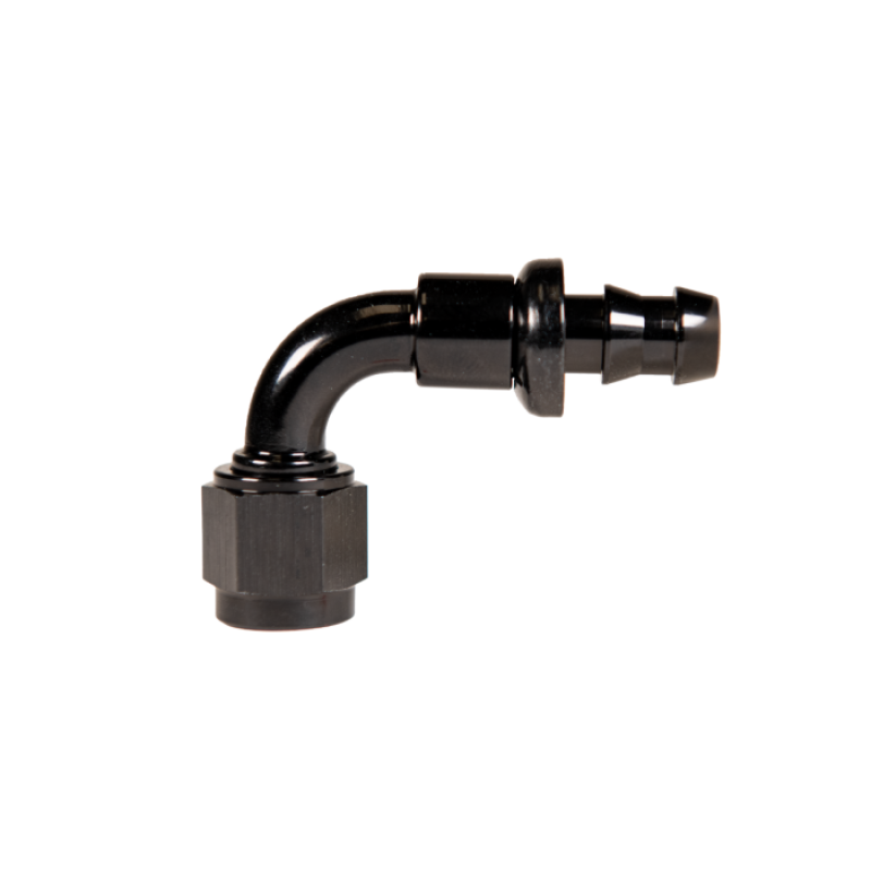 Fleece Performance Universal -8AN 90Deg to Hose Barb - Black Fittings Fleece Performance