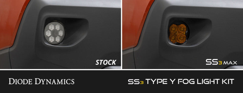 Diode Dynamics SS3 SAE Type Y Fog Light Kit - Yellow SAE Fog Fog Lights Diode Dynamics