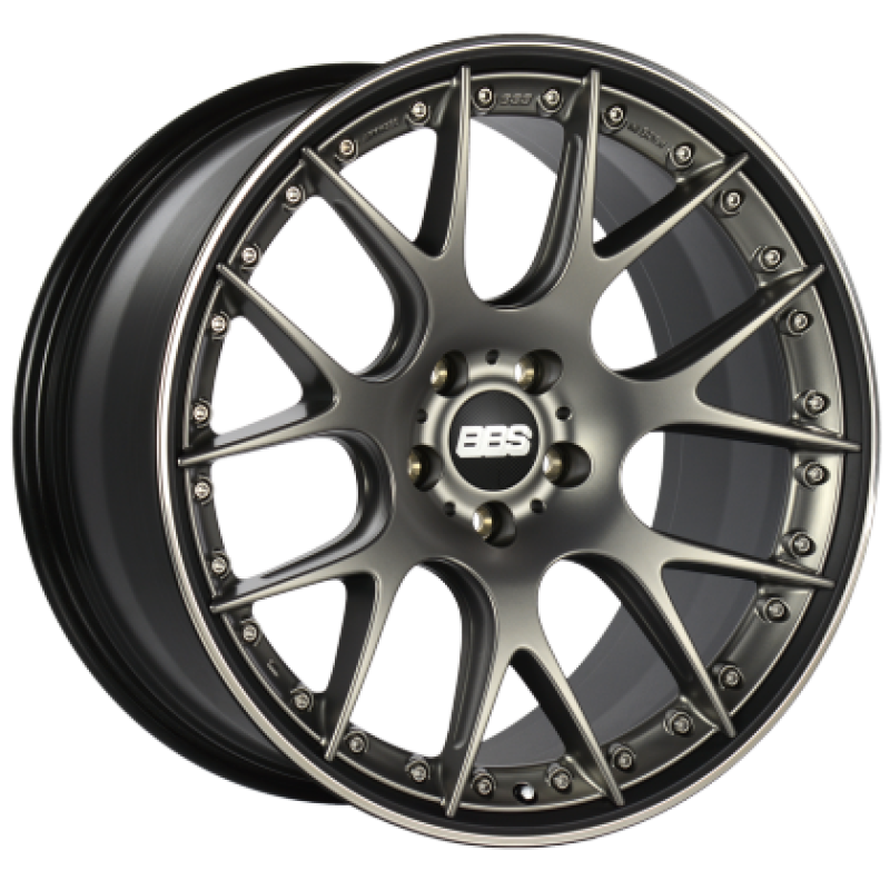 BBS CH-RII 20x9.5 5x120 ET40 Satin Platinum Center Black Lip SS Rim Prot Wheel -82mm PFS/Clip Req Wheels - Cast BBS