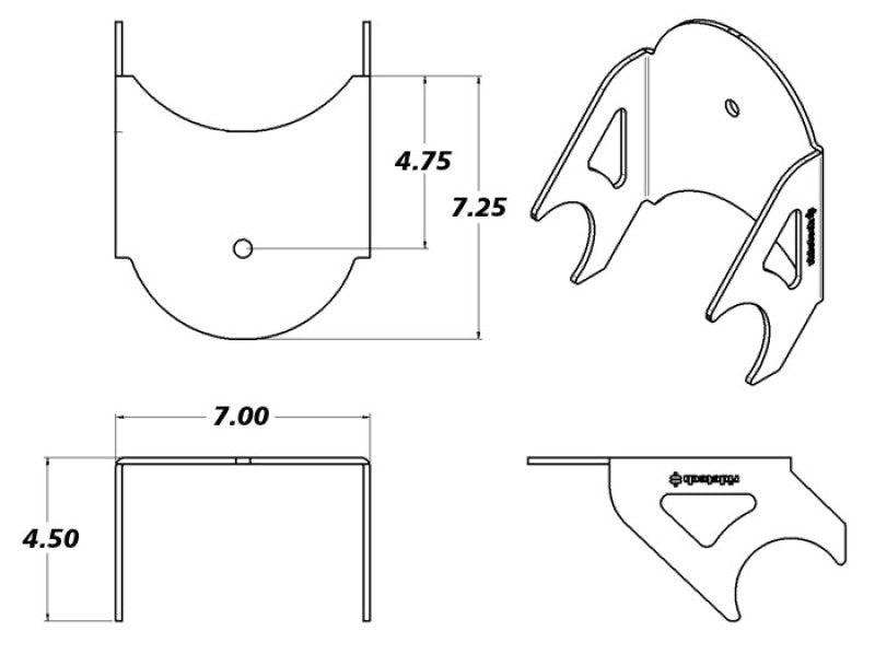 Ridetech Dropped Lower Weld-On Air Spring Axle Bracket (Uncoated) Shock Mounts & Camber Plates Ridetech