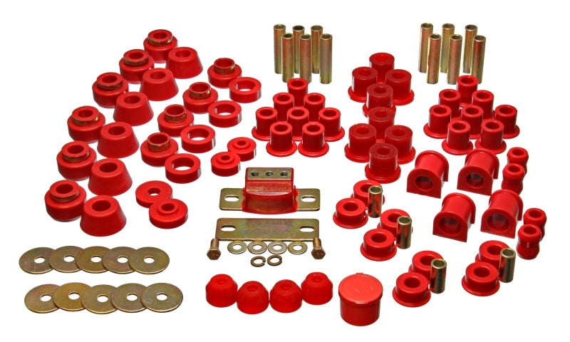 Energy Suspension 87-95 Jeep Wrangler YJ Red Hyper-Flex Master Bushing Set Bushing Kits Energy Suspension