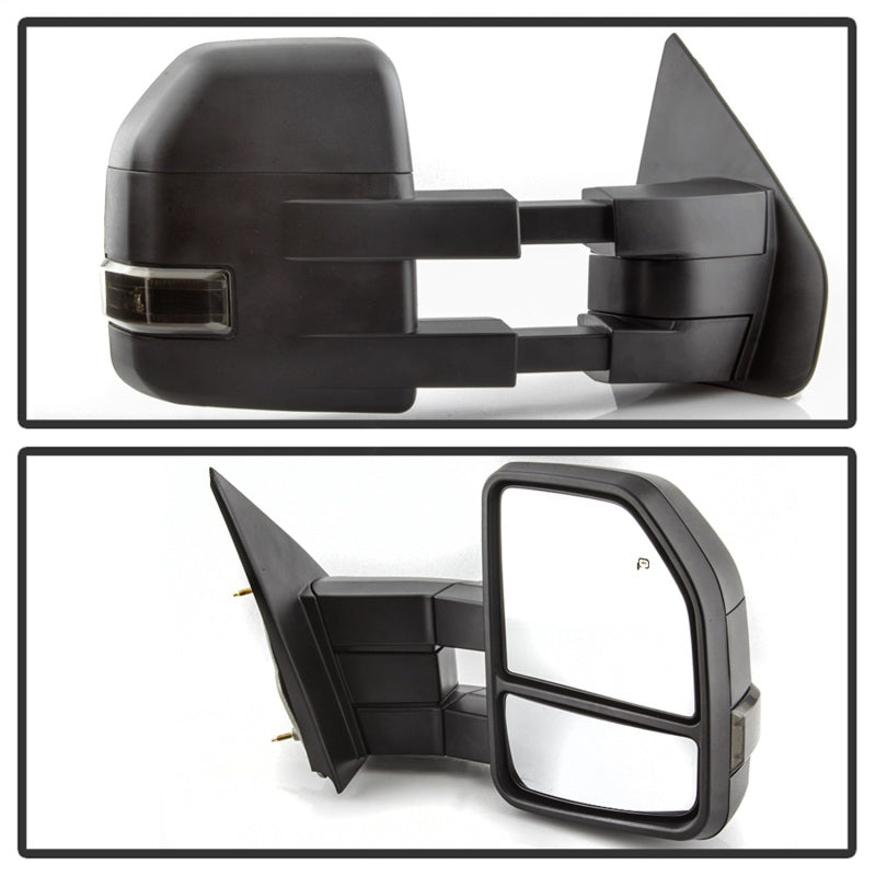 xTune 04-14 Ford F-150 Heated LED Telescoping Mirrors - Smoke (Pair) (MIR-FF15009S-G4-PWH-SM-SET) Side Mirrors SPYDER