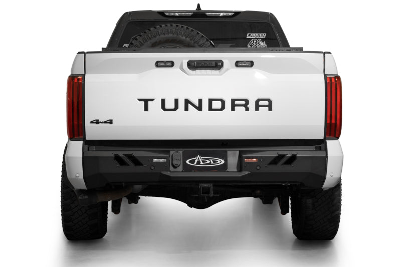 Addictive Desert Designs 2022+ Toyota Tundra Black Label Rr Bumper - Hammer Blk w/ Satin Blk Panels Bumpers - Steel Addictive Desert Designs
