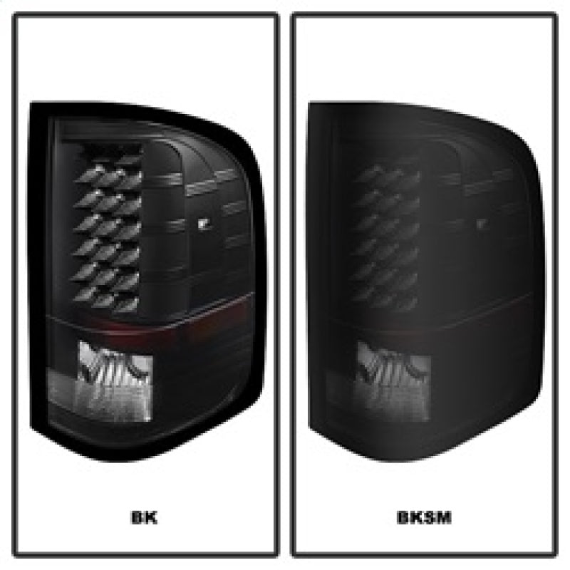 xTune Chevy Silverado 07-13 LED Tail Lights Black Smoke ALT-JH-CS07-LED-BKSM Tail Lights SPYDER