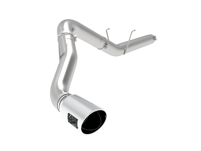 aFe ATLAS 5in Alum Steel DPF-Back Exhaust System w/Polished Tip 19-20 Ram Diesel Trucks L6-6.7L (td) DPF Back aFe