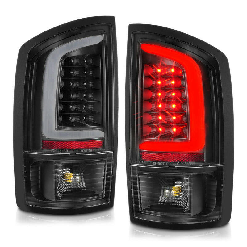 ANZO 2002-2006 Dodge Ram 1500 LED Tail Lights w/ Light Bar Black Housing Clear Lens Tail Lights ANZO