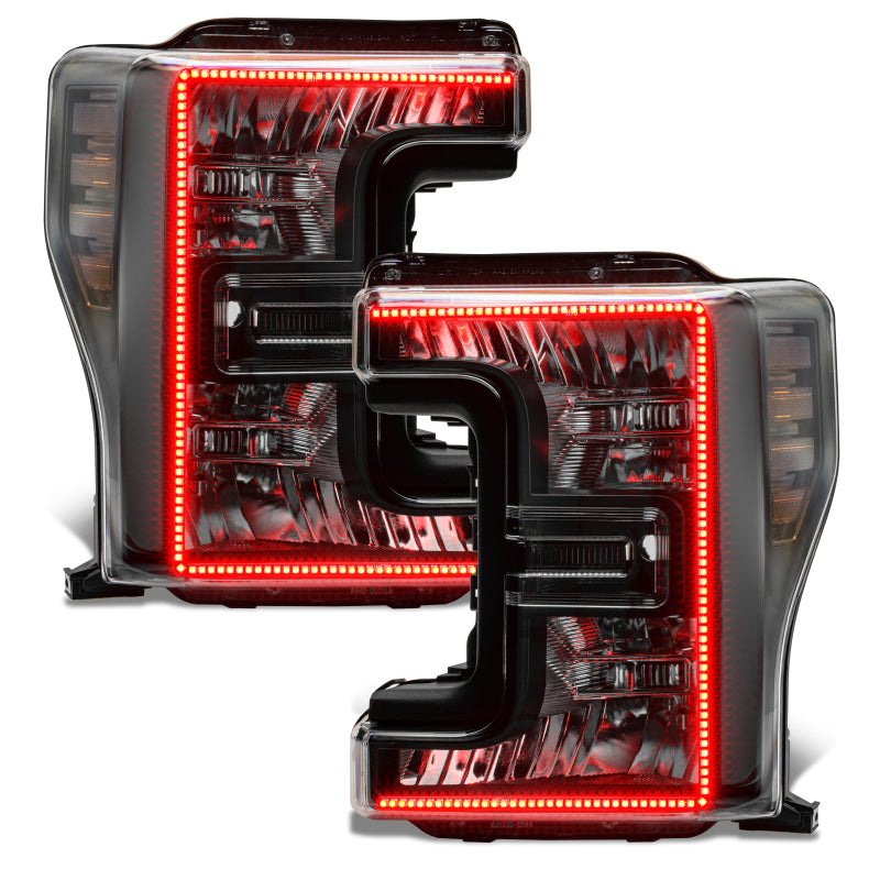 Oracle 17-19 Ford F-250 SD Dynamic Pre-Assembled Headlights - Halogen - Black Edition - Headlights ORACLE Lighting