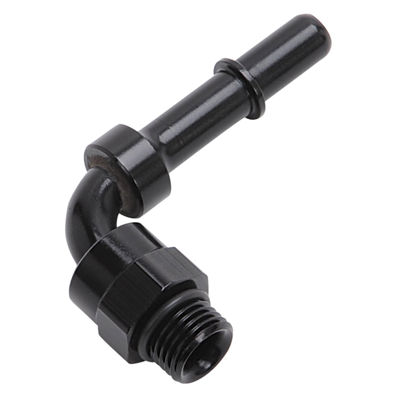 Russell Performance Adapter Fitting 3/8in SAE Quick Disconnect 90 DEG - Blk Fittings Russell