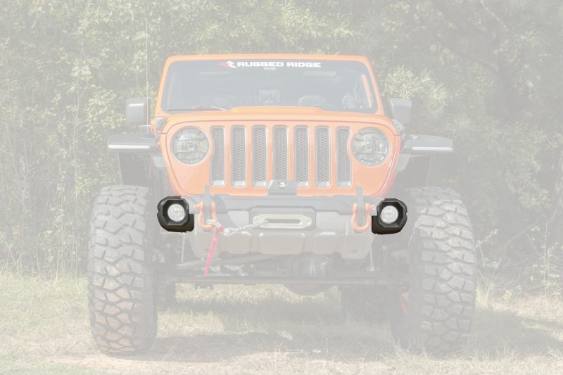 Rugged Ridge Jeep 19-22 Wrangler JL/20-22 Gladiator Venator Front Bumper Stubby Ends - Black Bumper Accessories Rugged Ridge