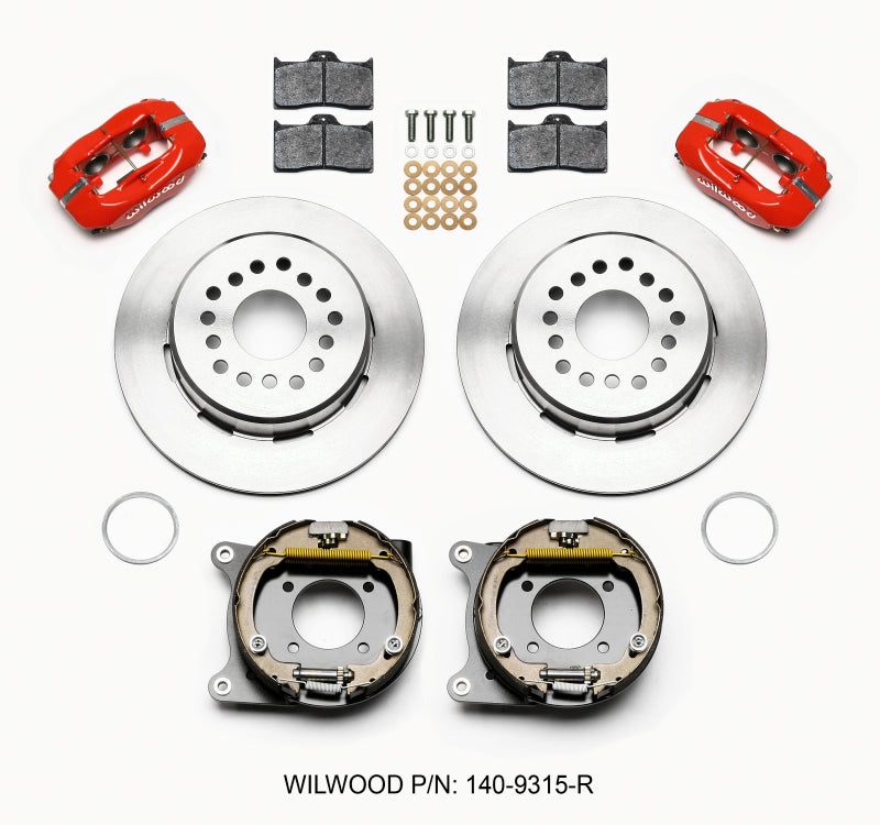 Wilwood Forged Dynalite P/S Park Brake Kit Red 12 Bolt 2.75in offset Staggered Shock Big Brake Kits Wilwood