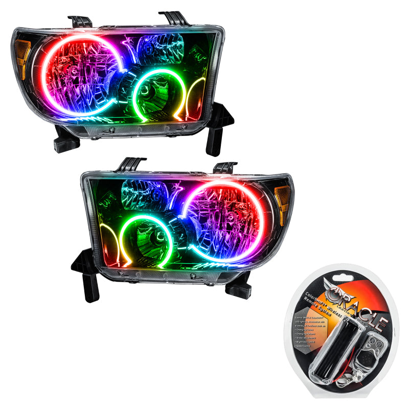 Oracle 07-11 Toyota Tundra Pre-Assembled Headlights - Black Housing - ColorSHIFT Headlights ORACLE Lighting