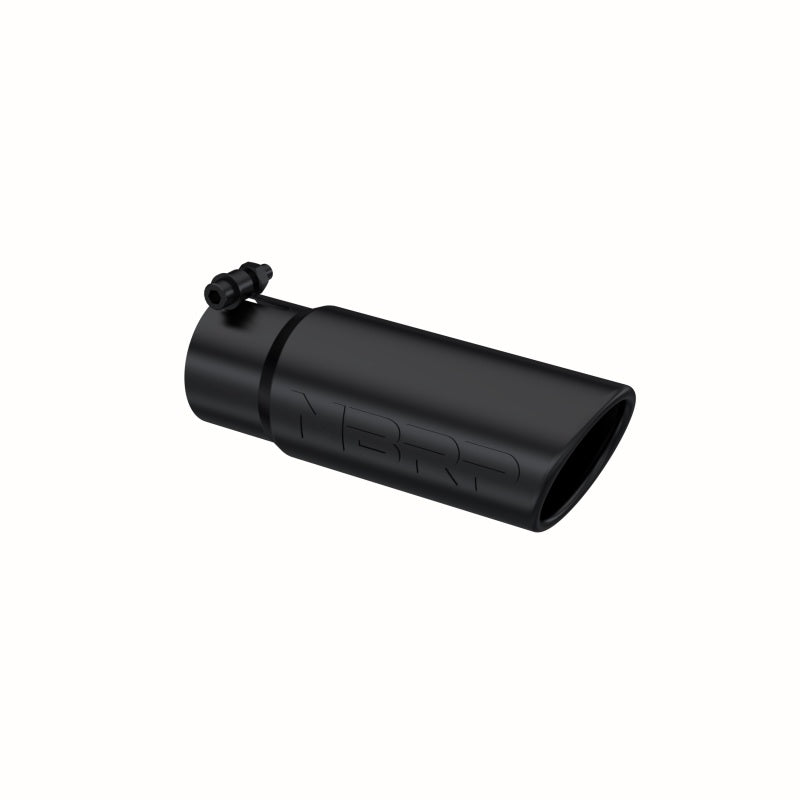 MBRP Universal Tip 3-1/2in O.D. Angled Rolled End - 3in ID Inlet 10in Length - Black Tips MBRP