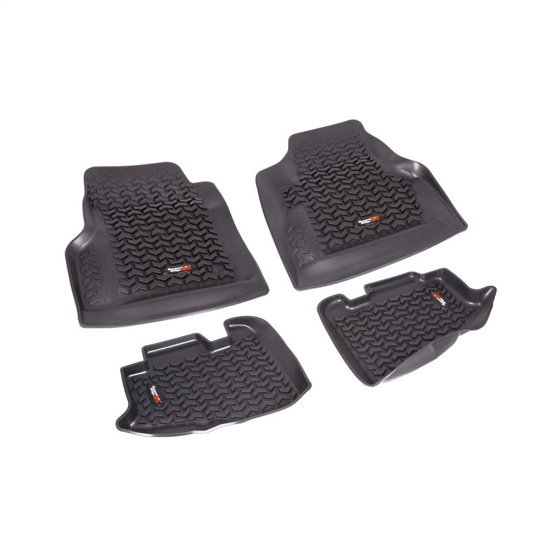 Rugged Ridge Floor Liner Front/Rear Black 1997-2006 Jeep Wrangler TJ Floor Mats - Rubber Rugged Ridge
