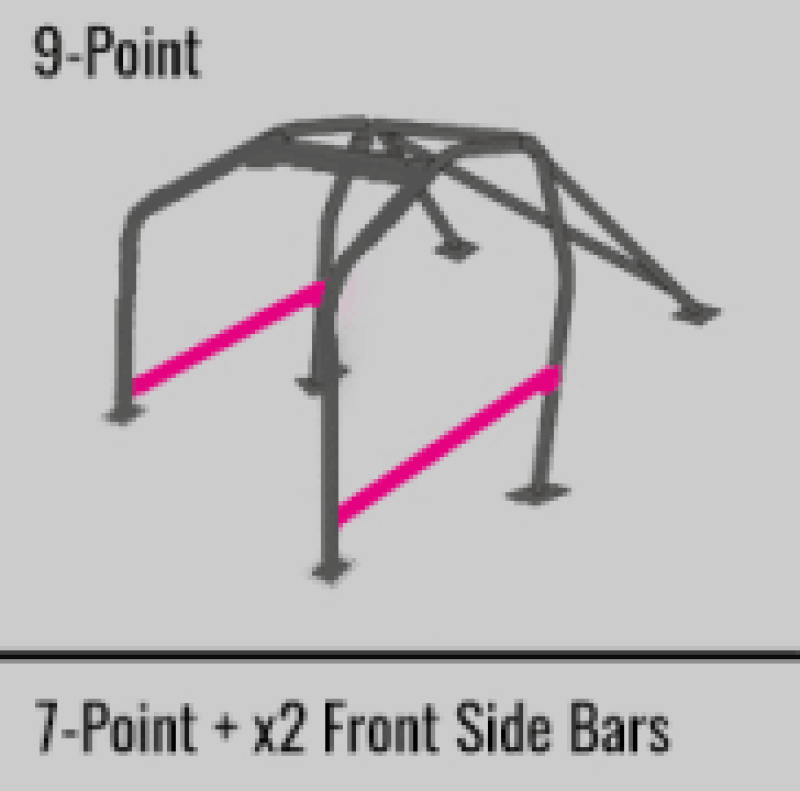 Cusco SFTY21 2-Passenger 9-Point BLK DASH-THROUGH Roll Cage Subaru STi GRB 08-14 (S/O/No Cancel) Roll Cages Cusco