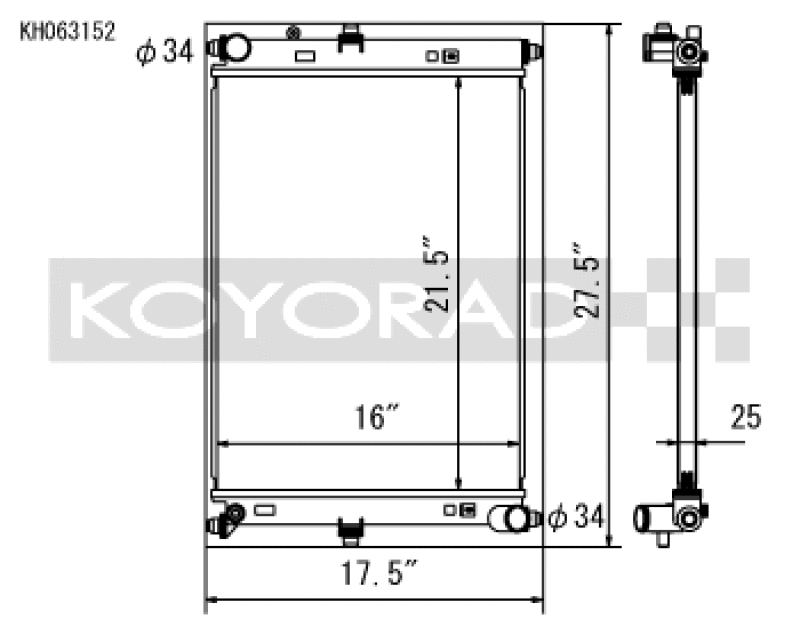 Koyo 2016 Mazda MX-5 Miata 2.0L I4 (MT) Aluminum Radiator Radiators Koyo
