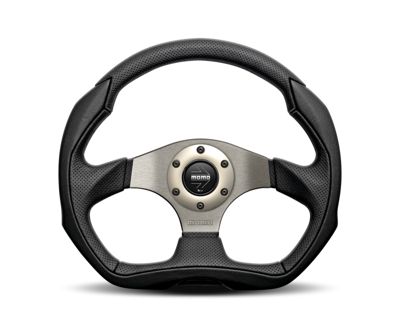 Momo Eagle Steering Wheel 350 mm - Black Leather/Anth Spokes Steering Wheels MOMO