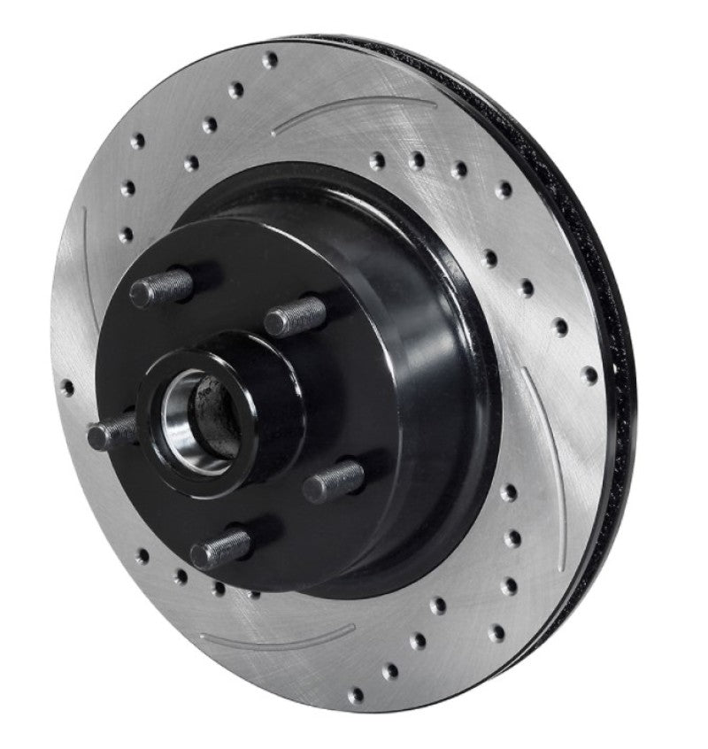 Wilwood Rotor Front SRP Drilled & Slotted Black - 65-69 Ford Mustang 5x4.50BC 11.29in Dia Brake Rotors - 2 Piece Wilwood