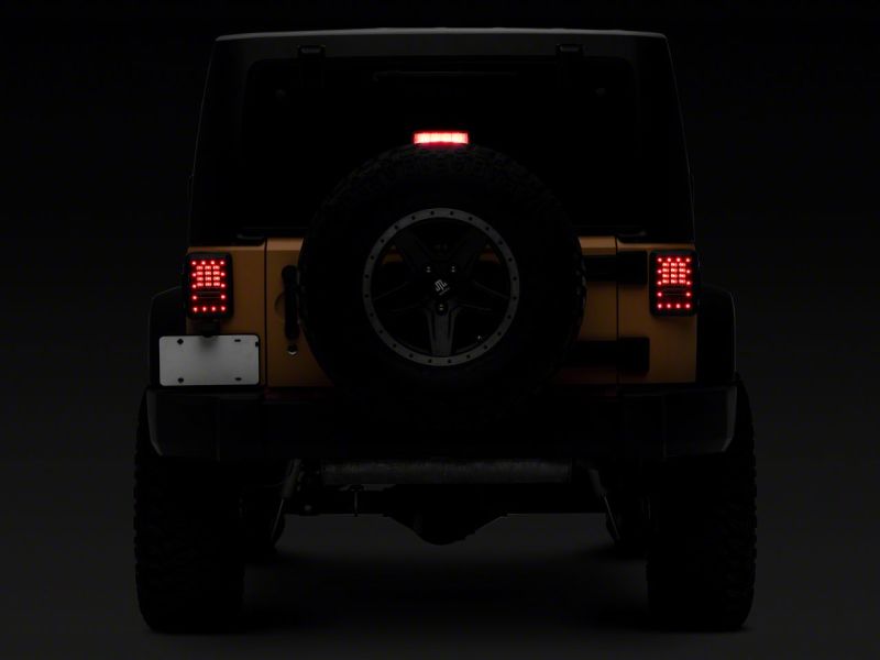 Raxiom 07-18 Jeep Wrangler JK Axial Series LED Tail Lights- Blk Housing (Clear Lens) Tail Lights Raxiom