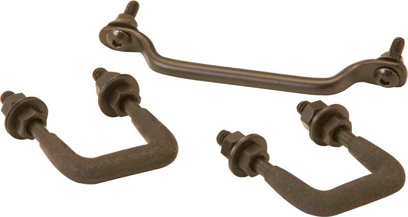 Kentrol 87-95 Jeep Wrangler YJ Windshield Tie Down Kit - Powdercoat Black Windows Kentrol