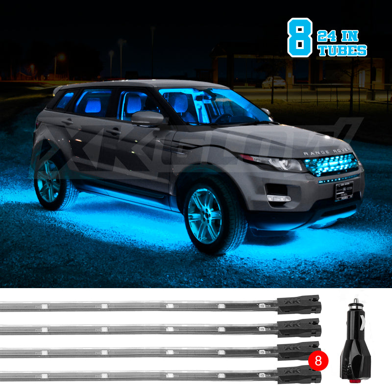 XK Glow Tube Single Color Underglow LED Accent Light Car/Truck Kit Light Blue - 8x24In Light Accessories and Wiring XKGLOW