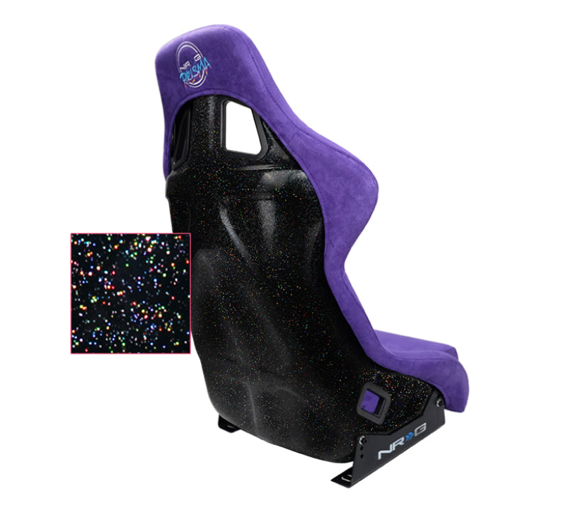 NRG FRP Bucket Seat PRISMA Edition W/ pearlized Back Purple Alcantara - Large Race Seats NRG