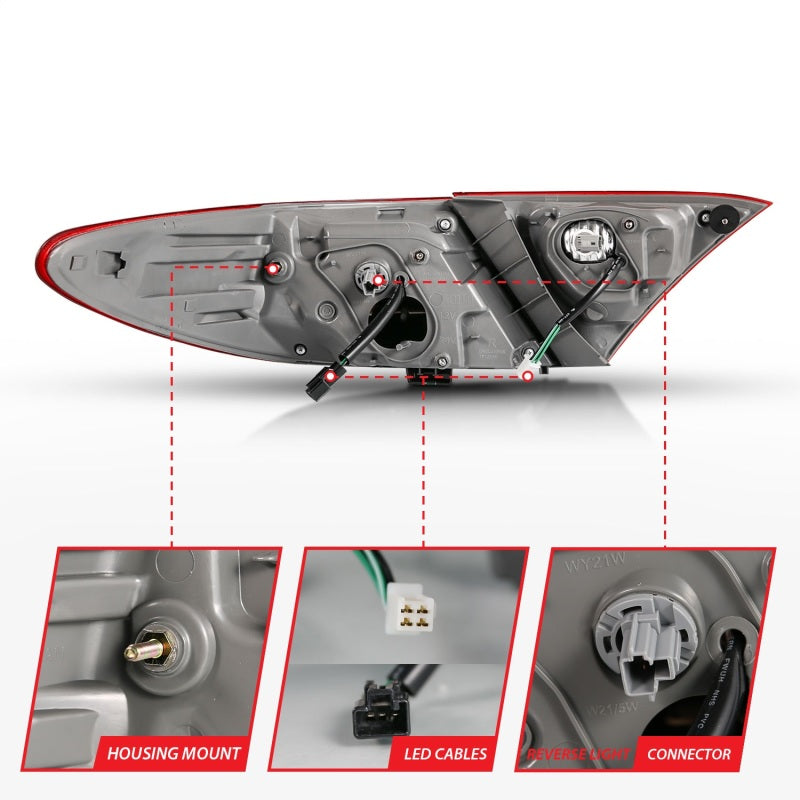 ANZO 2015-2016 Toyota Camry LED Taillights Red/Clear Tail Lights ANZO