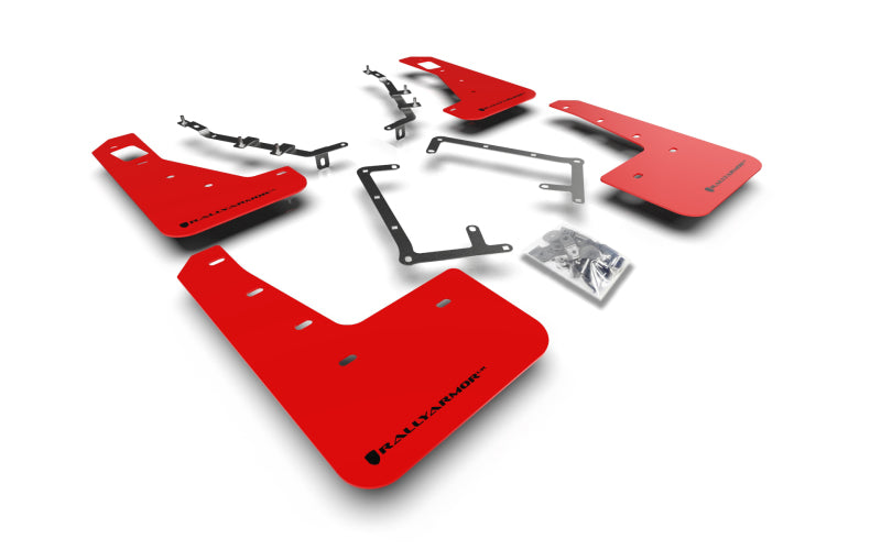 Rally Armor 09-11 Ford Focus MK2 RS Red UR Mud Flap Black Logo Mud Flaps Rally Armor