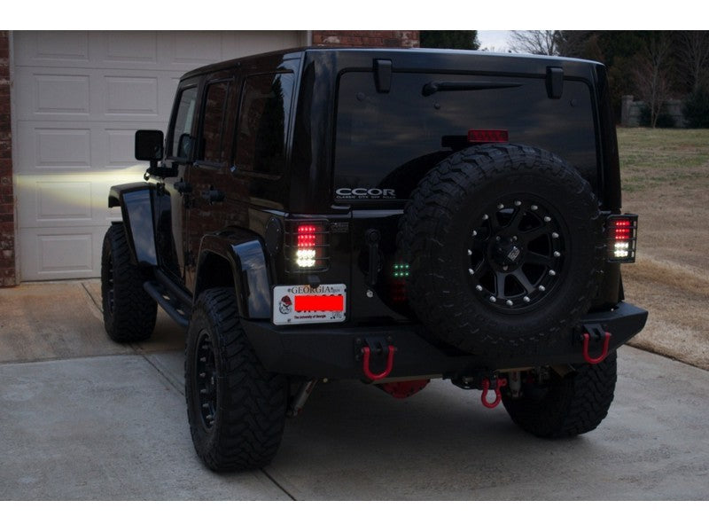 Spyder Jeep Wrangler 07-15 LED Tail Lights Black ALT-YD-JWA07-LED-BK Tail Lights SPYDER