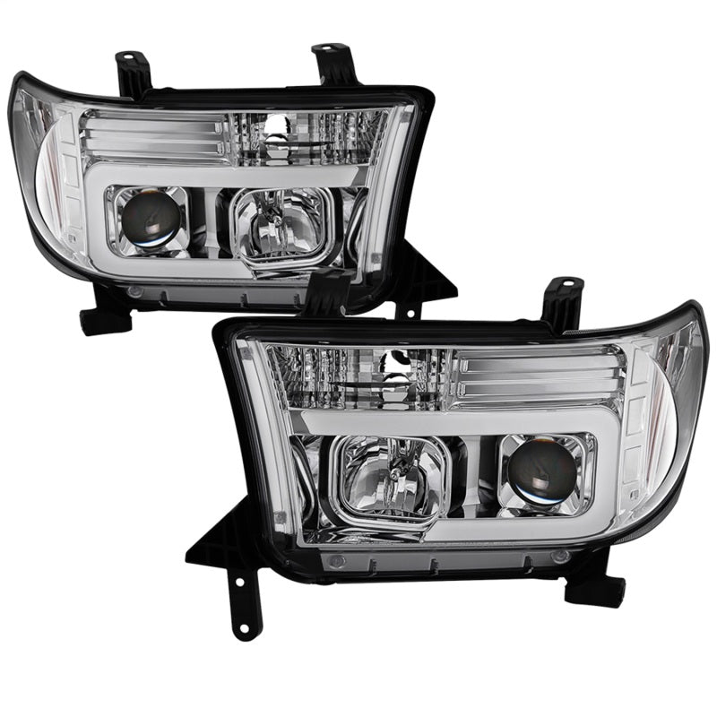 Spyder 07-13 Toyota Tundra V2 Light Bar DRL Projector Headlights - Chrome (PRO-YD-TTU07V2-LB-C) Headlights SPYDER