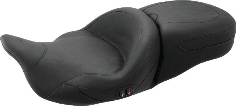 Mustang 08-21 Harley Electra Glide, Rd Glide, Rd King, Str Glide Touring Deluxe 1PC Seat - Black One-Piece Motorcycle Seats Mustang Motorcycle