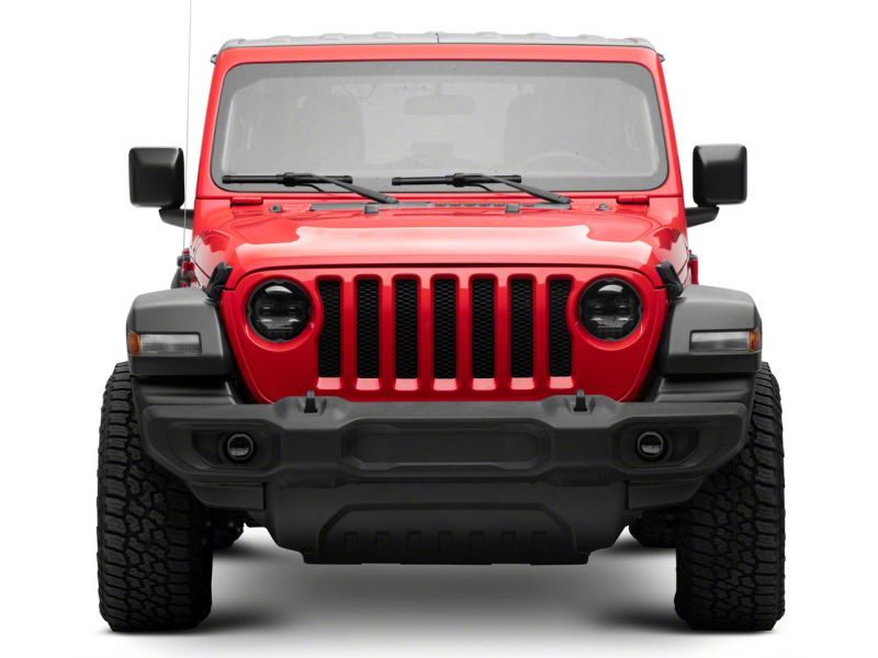 Raxiom 18-23 Jeep Wrangler JL Axial Series 9-In Angel Eye LED Headlights- Blk Housing (Clear Lens) Headlights Raxiom