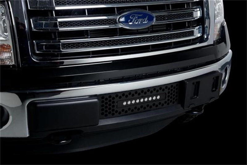Putco 11-14 Ford F-150 EcoBoost SS Black Punch Bumper Grille Insert w/ 10in Luminix Light Bar Grilles Putco