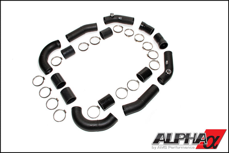 AMS Performance GT-R R35 Induction Kit w/Stock Turbos / Alpha I/C/Carbon Manifold/TB/TiAL Flanges Cold Air Intakes AMS