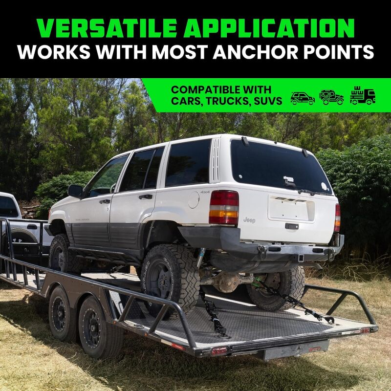 Rhino USA Heavy Duty Vehicle Tie Down Kit (Snap Hook) Cargo Tie-Downs Rhino USA