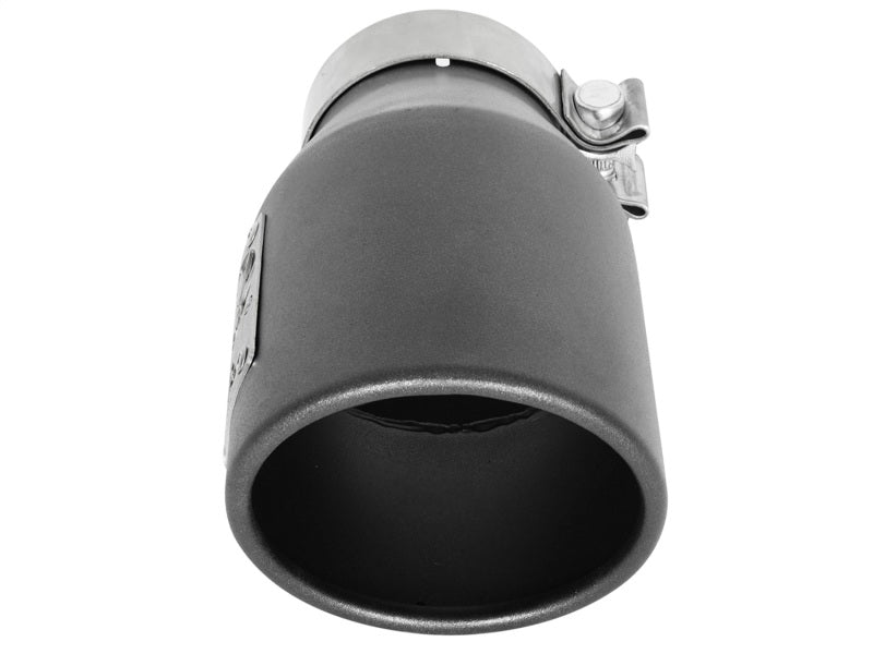 aFe MACH Force-Xp 3in 304 SS Metallic Black Exhaust Tip 3in In x 4-1/2in Out x 9in L Bolt-On Left Catback aFe