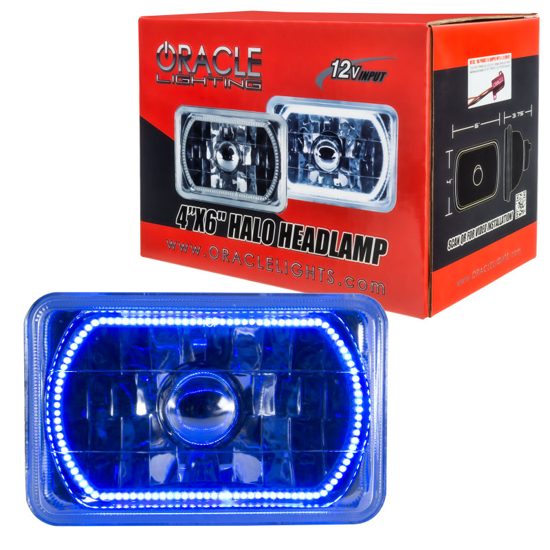 Oracle Pre-Installed Lights 4x6 IN. Sealed Beam - Blue Halo Headlights ORACLE Lighting