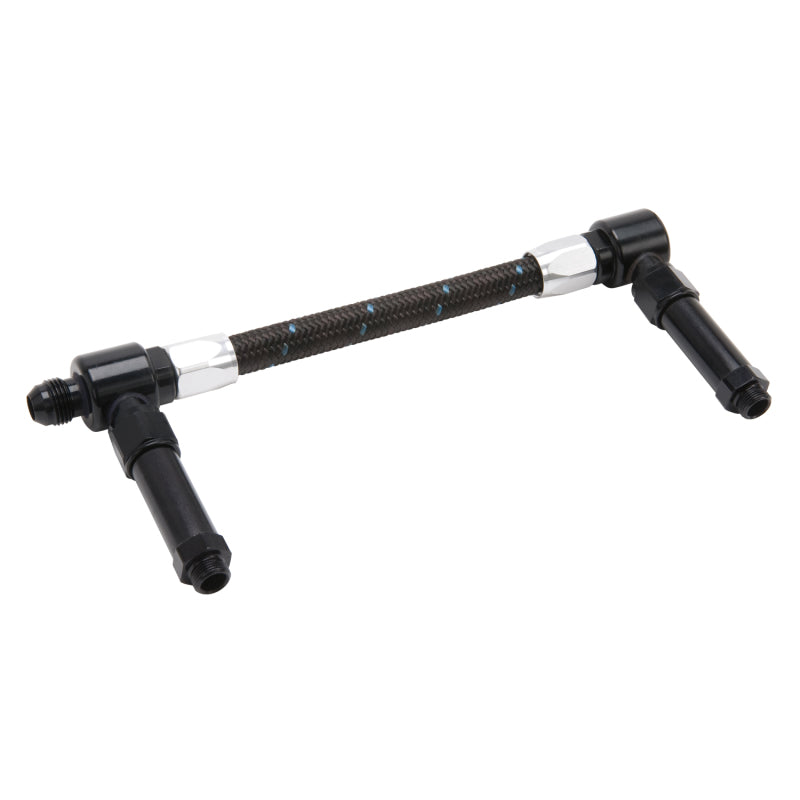 Russell Performance -8 AN to -8 AN ProClassic Demon Carb Dual Inlet Carb Kit (Black/Silver) Carburetor Fuel Inlet Kits Russell