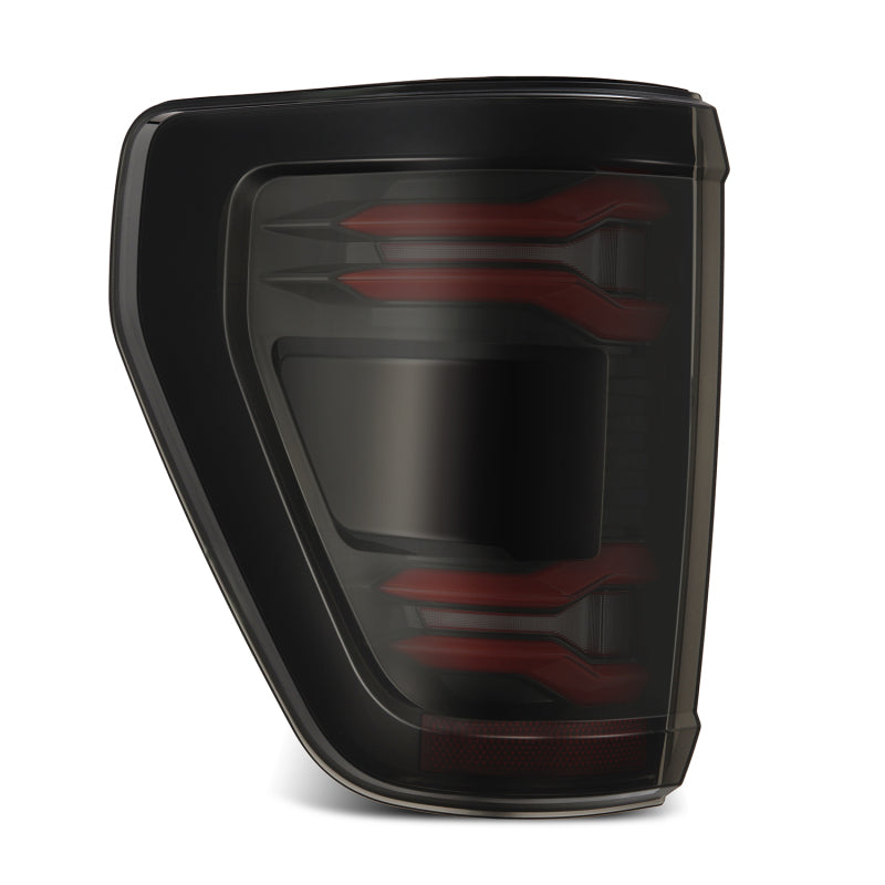 AlphaRex 24-25 Ford F-150 LUXX LED Taillights Blk-Red Activ Light/Seq Signal - Smoked Lens Tail Lights AlphaRex