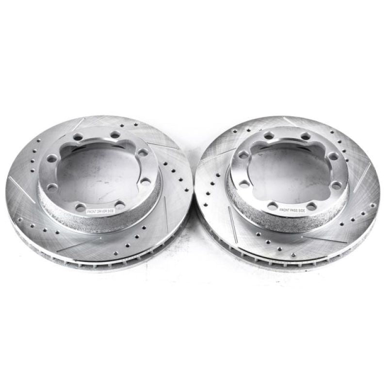Power Stop 94-99 Chevrolet K1500 Suburban Front Evolution Drilled & Slotted Rotors - Pair Brake Rotors - Slot & Drilled PowerStop