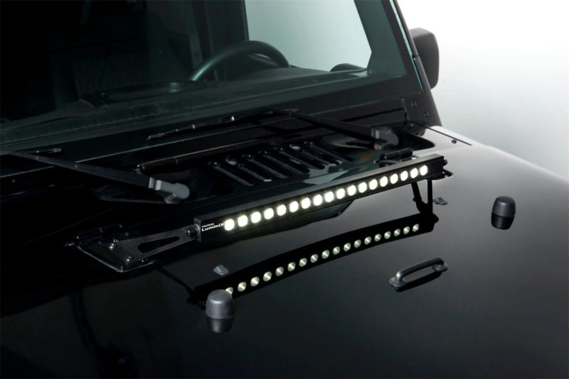 Putco 07-18 Jeep Wrangler JK - 20in Luminix Light Bar w/ Hood bracket Luminix Jeep LED Kits Light Bars & Cubes Putco