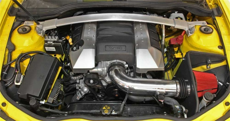 Spectre 10-12 Chevy Camaro V8-6.2L F/I Air Intake Kit - Clear Anodized w/Red Filter Cold Air Intakes Spectre