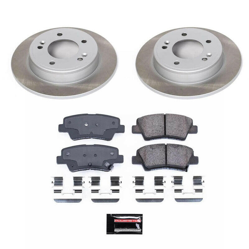 Power Stop 14-16 Kia Soul Rear Semi-Coated Rotor Kit Brake Kits - Performance Blank PowerStop