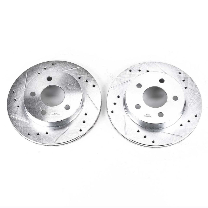 Power Stop 93-97 Ford Thunderbird Rear Evolution Drilled & Slotted Rotors - Pair Brake Rotors - Slot & Drilled PowerStop