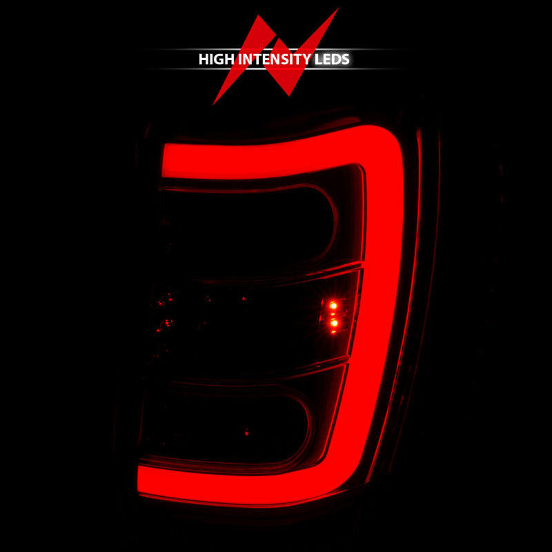 ANZO 1999-2004 Jeep Grand Cherokee LED Tail Lights w/ Light Bar Chrome Housing Red/Clear Lens Tail Lights ANZO