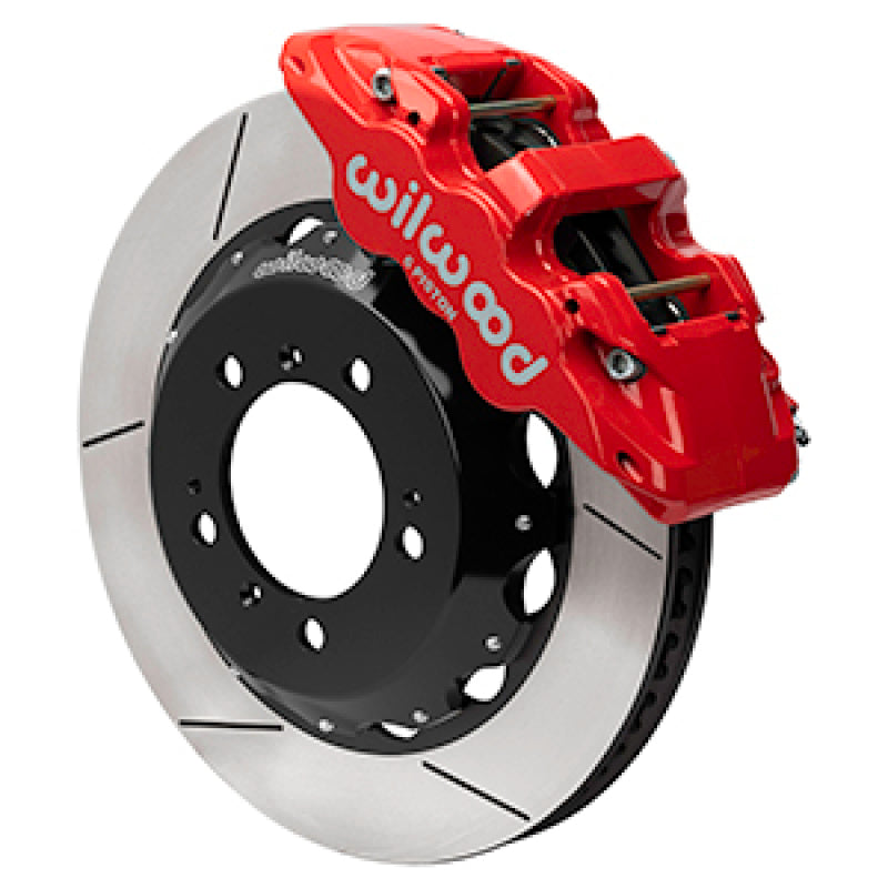 Wilwood 99-12 Porsche 911(996/997) Aero6 Front Brake Kit Slotted 14.00in Rotor W/Lines - Red Big Brake Kits Wilwood